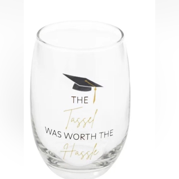 New Cristar Graduation Tassel Worth the Hassel Stemless Wine Glass, 15.5 oz. - Picture 2 of 4